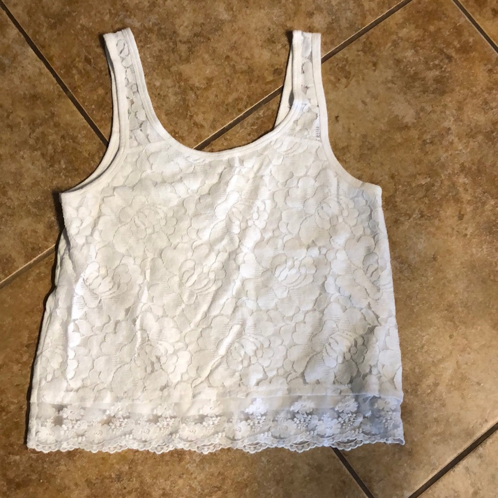 White flowered tank